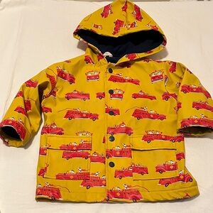 2T Hatley Yellow Fire Truck Kids Raincoat